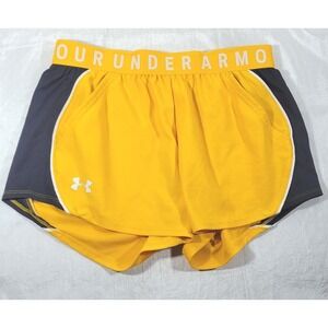 Under Armour Women's 3" Mesh Sides Loose UA Tech Shorts - Yellow/Black - Size S